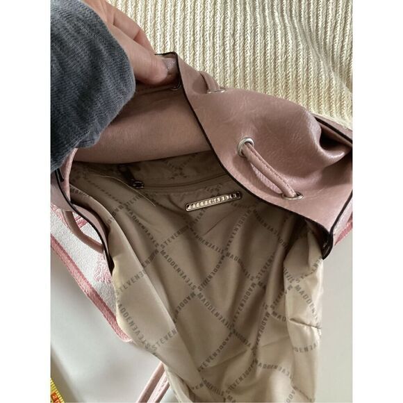 NWOT Steve Madden Bmayor Hobo Crossbody Should Bag Cream/Pink - Picture 12 of 12